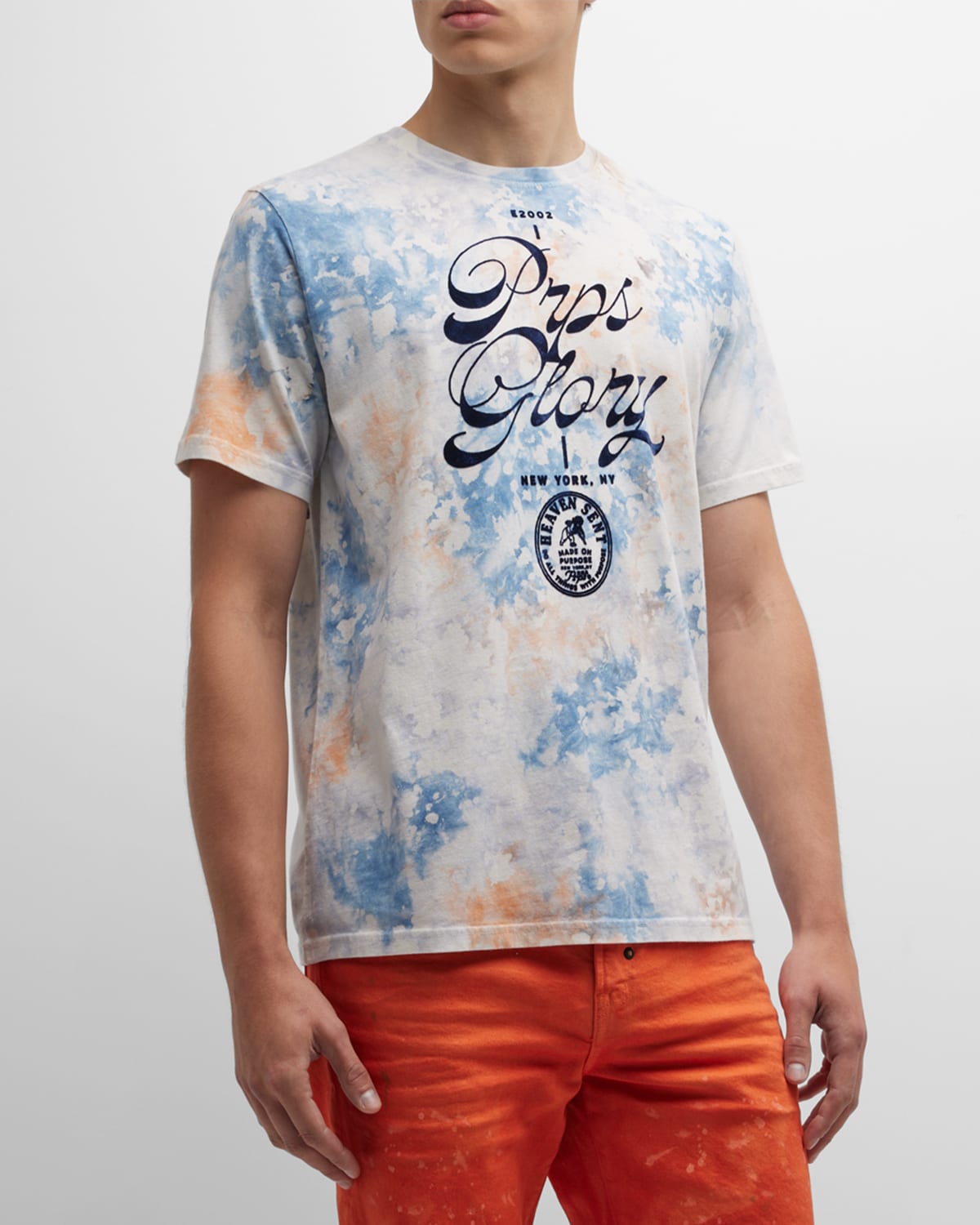 Prps Men's Logo Graphic T-shirt In Blue Opal