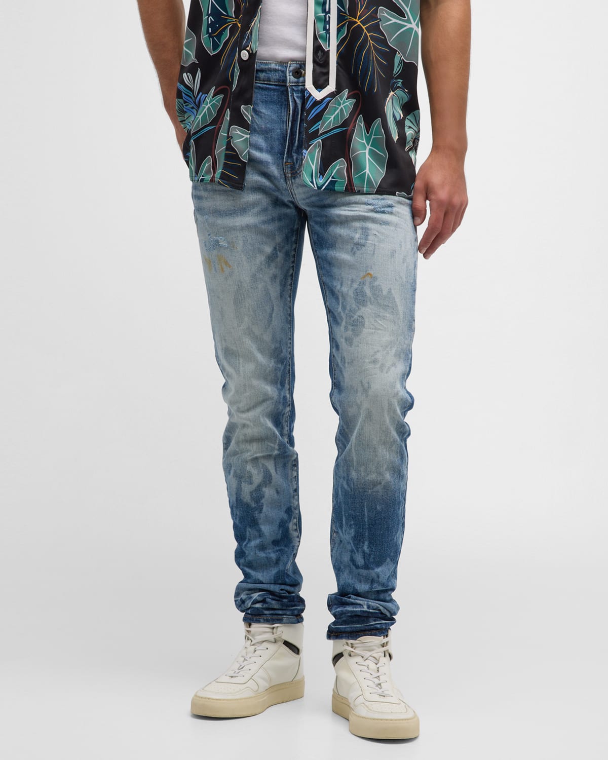 Men's Slim Two-Tone Denim Jeans