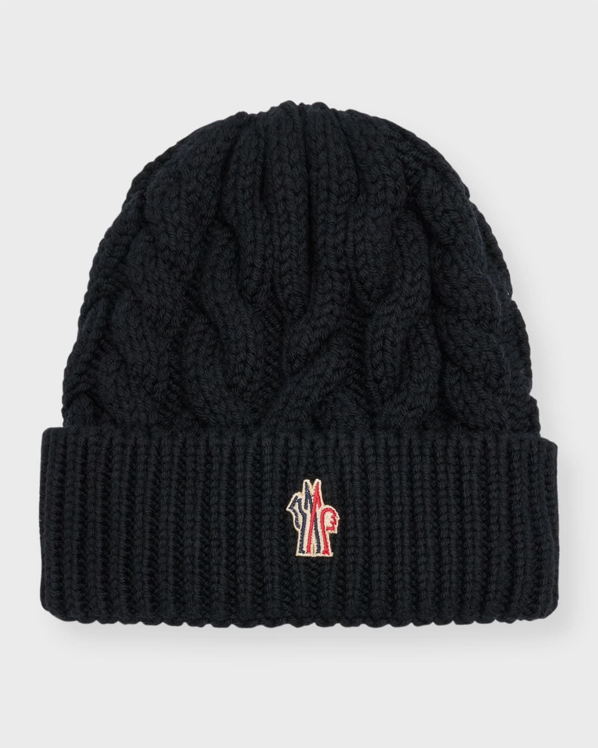 Shop Moncler Wool Cable-knit Beanie In Black