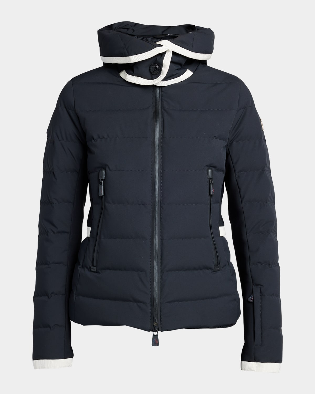 Moncler Lamoura Puffer Jacket With Contrast Trim In Black