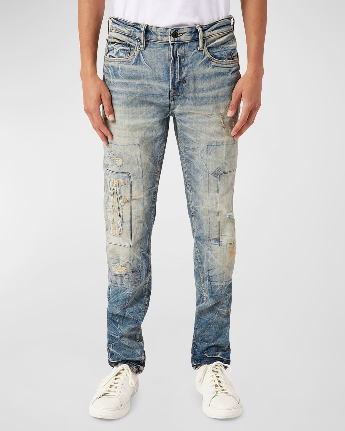 Shop Prps Men's Tinted Distressed Denim Jeans In Tinted Wash