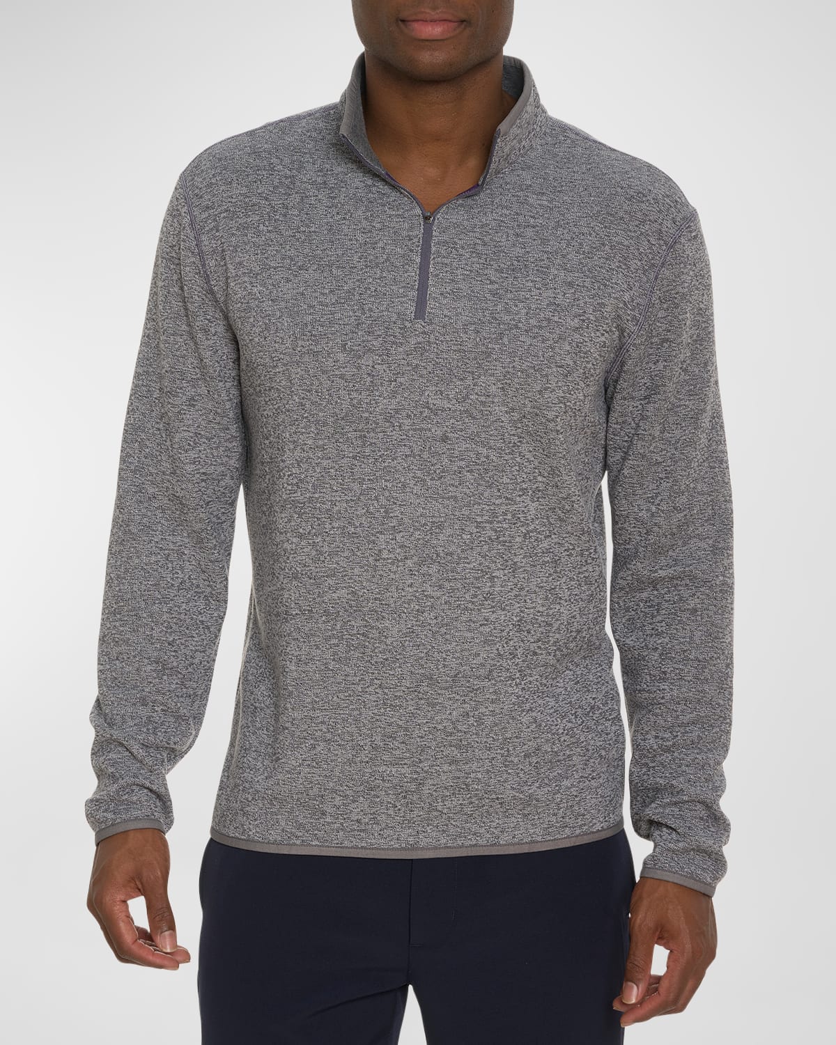 Robert Graham Cariso Heathered Quarter Zip Pullover In Grey