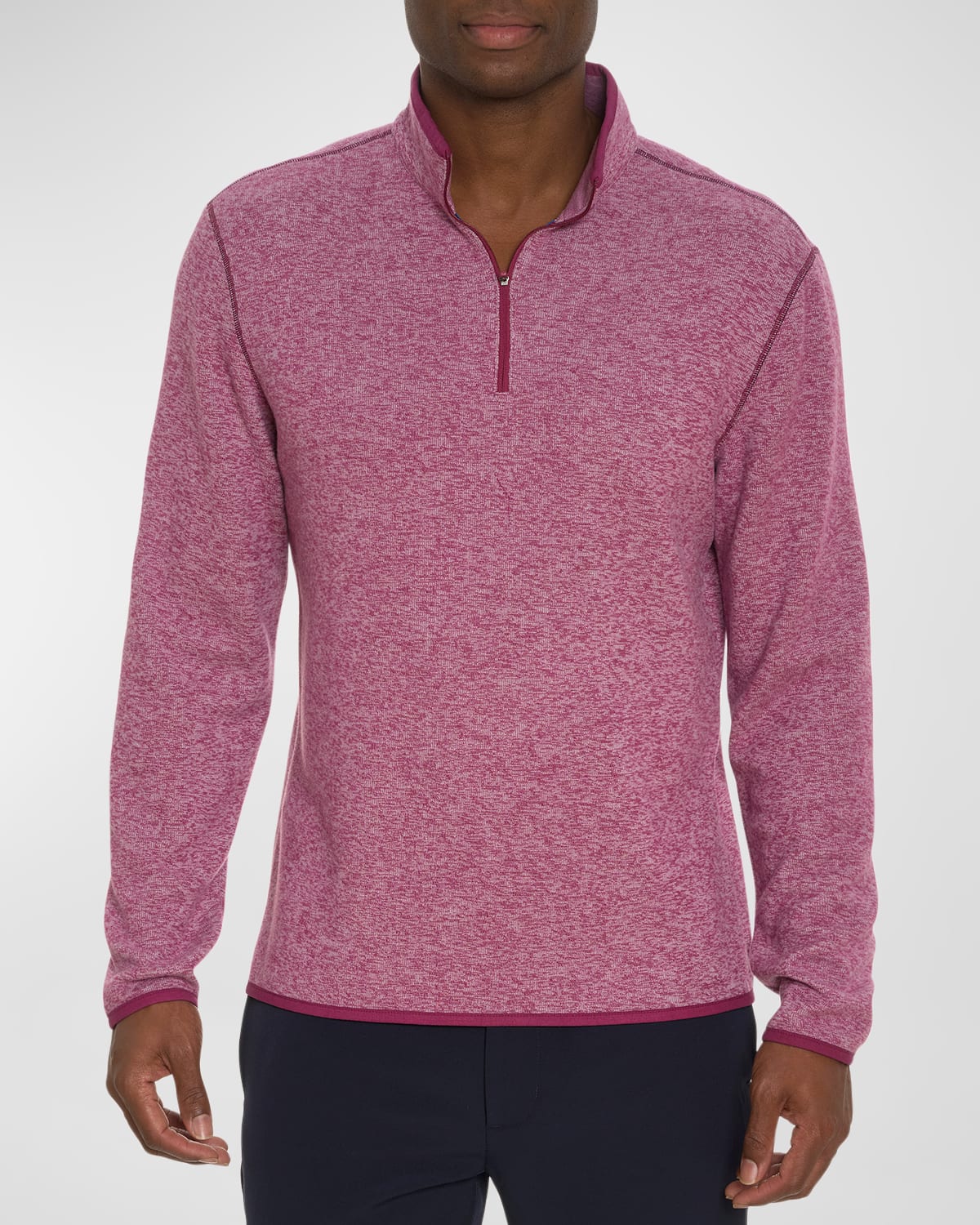 Robert Graham Cariso Heathered Quarter Zip Pullover In Berry