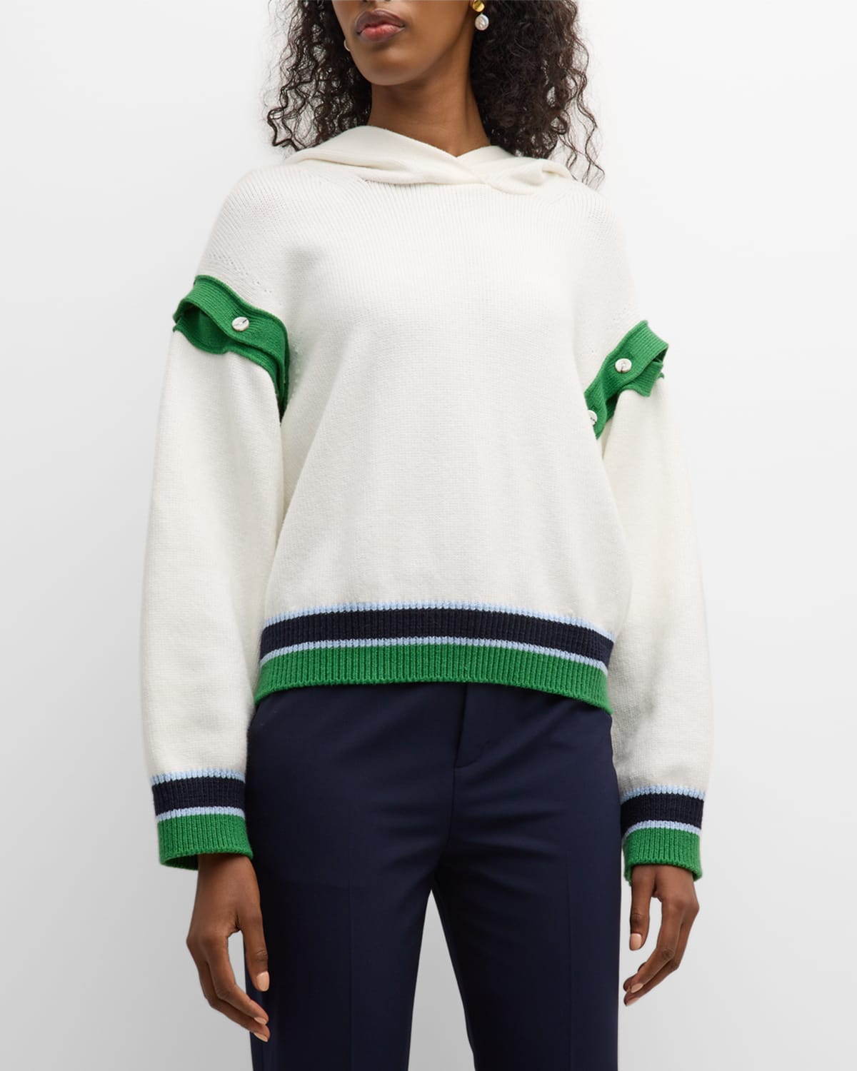 Tennis Club Detachable-Sleeve Hooded Sweater