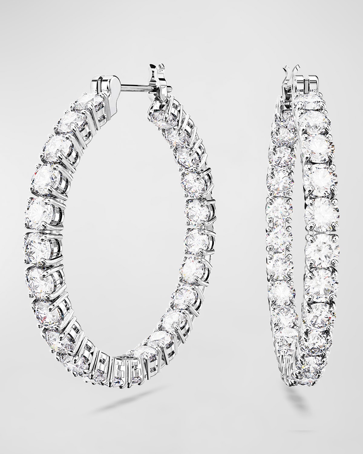Swarovski Matrix Crystal Inside Out Hoop Earrings In Clear