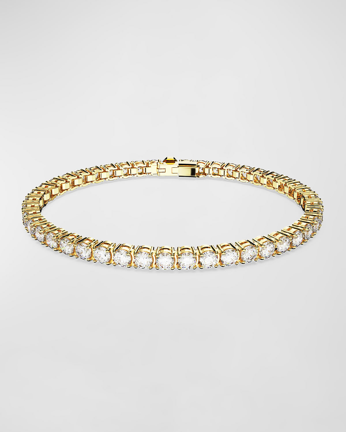 Shop Swarovski Matrix Gold-plated Round-cut Crystal Tennis Bracelet