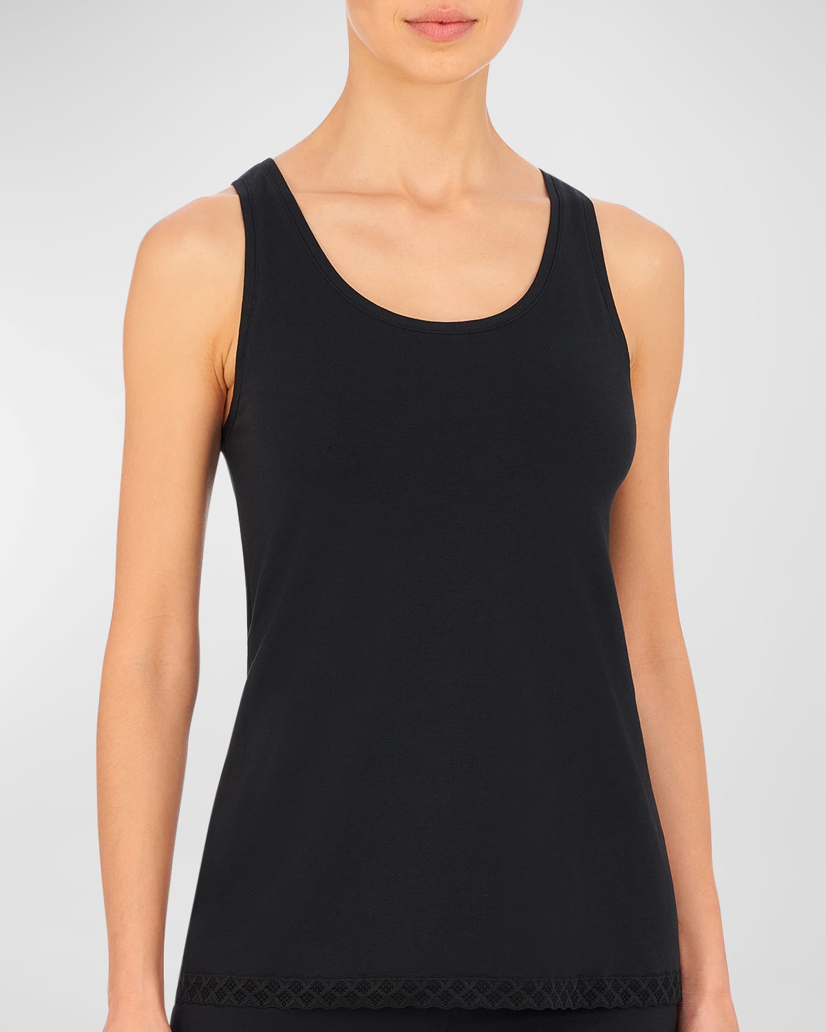 Natori Bliss Cotton Tank In Black