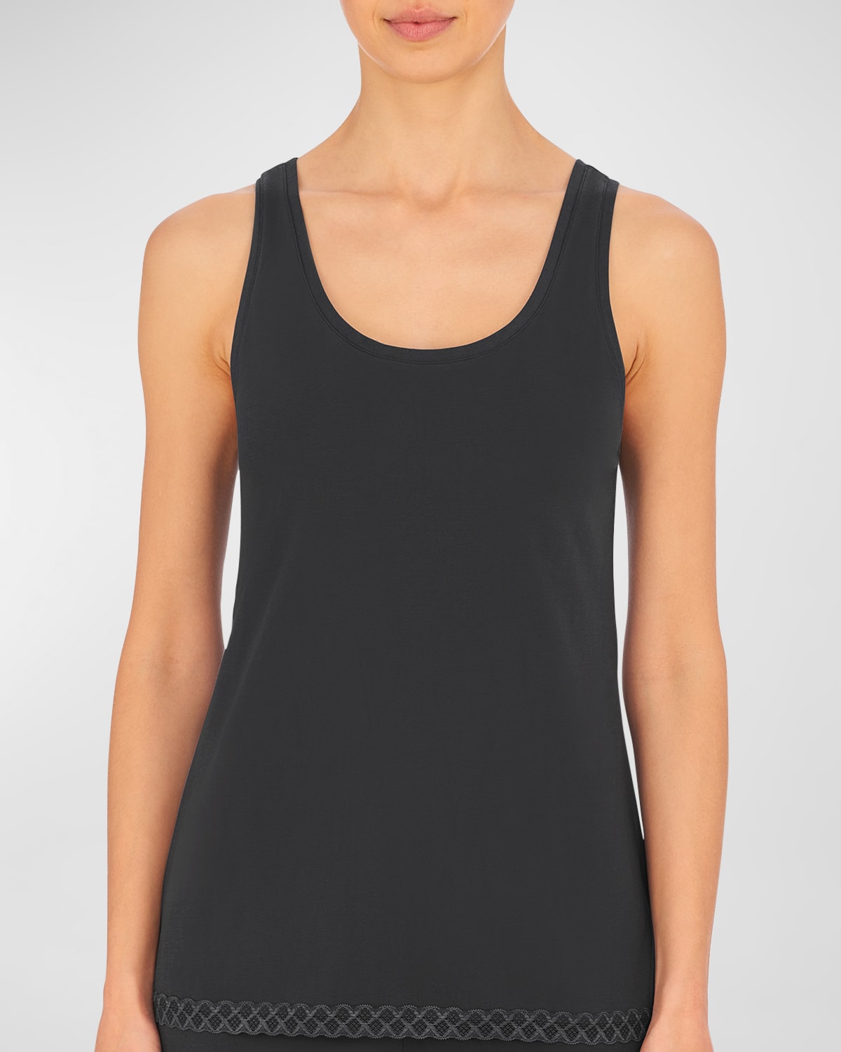 Natori Bliss Cotton Tank In Ash Navy