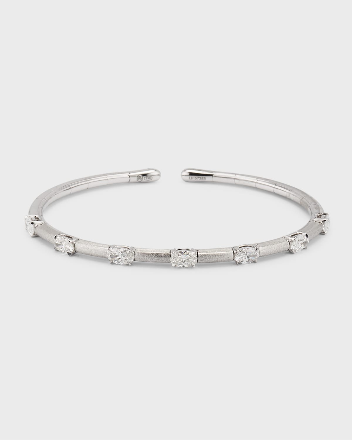 18K White Gold Flex Bracelet with Diamonds Ovals