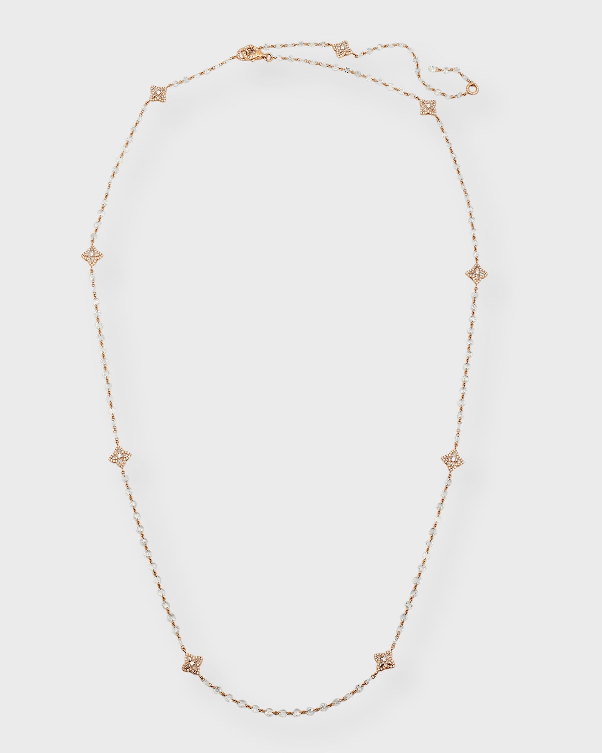 18K Rose Gold Blossom Diamond Station Necklace, 32"L, 12.5tcw