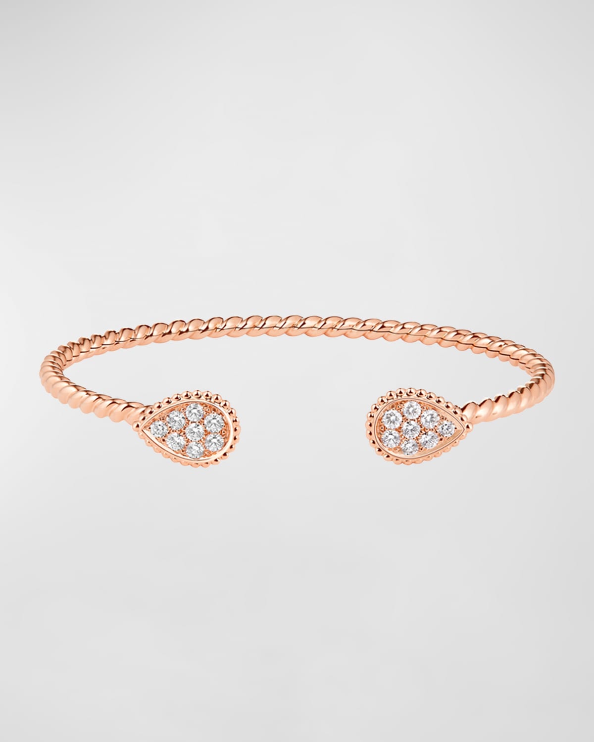 Boucheron Pink Gold Serpent Boheme 2 Small Diamond Motif Open Bracelet