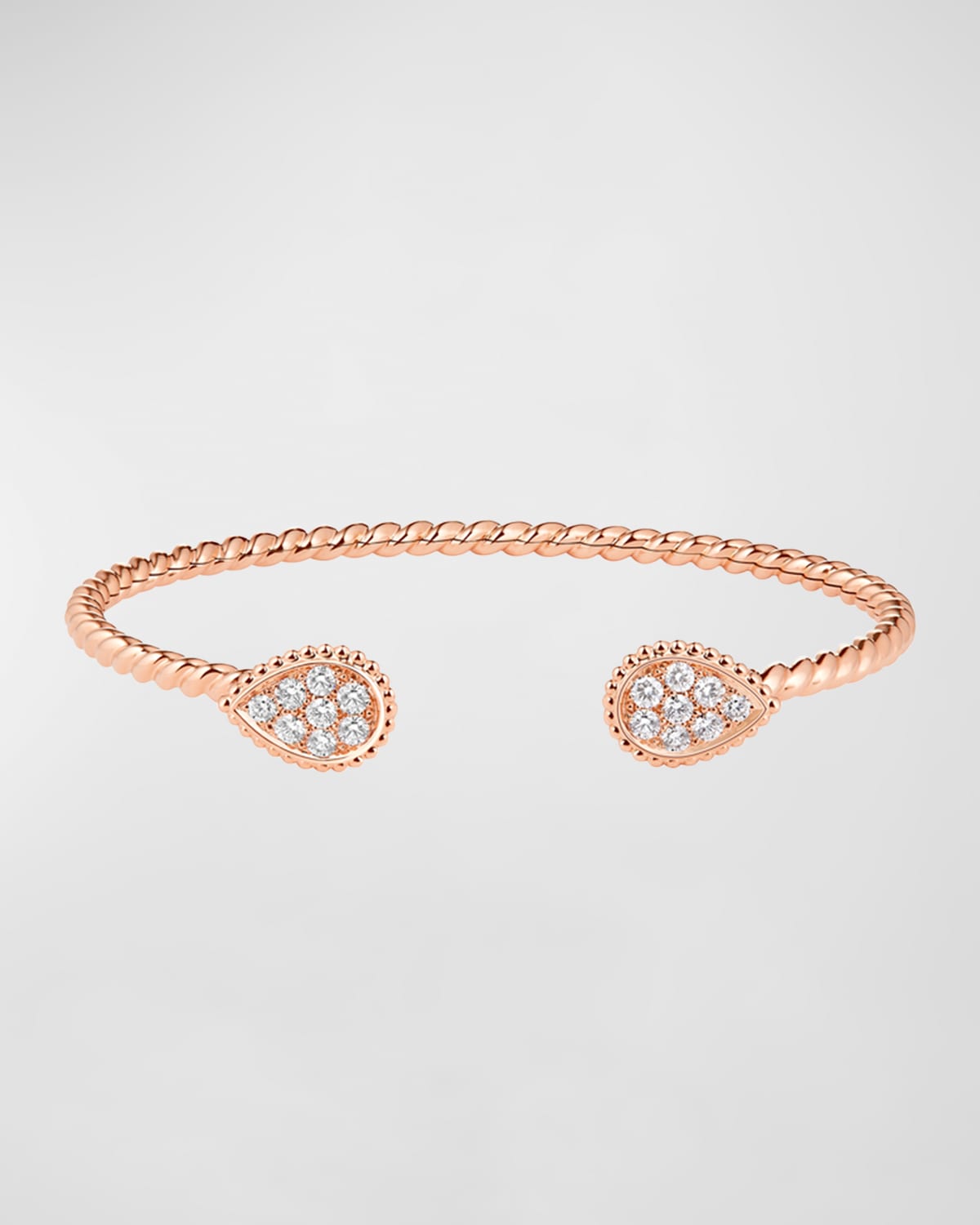 BOUCHERON SERPENT BOHÈME 18K PINK GOLD 2-MOTIF DIAMOND BRACELET