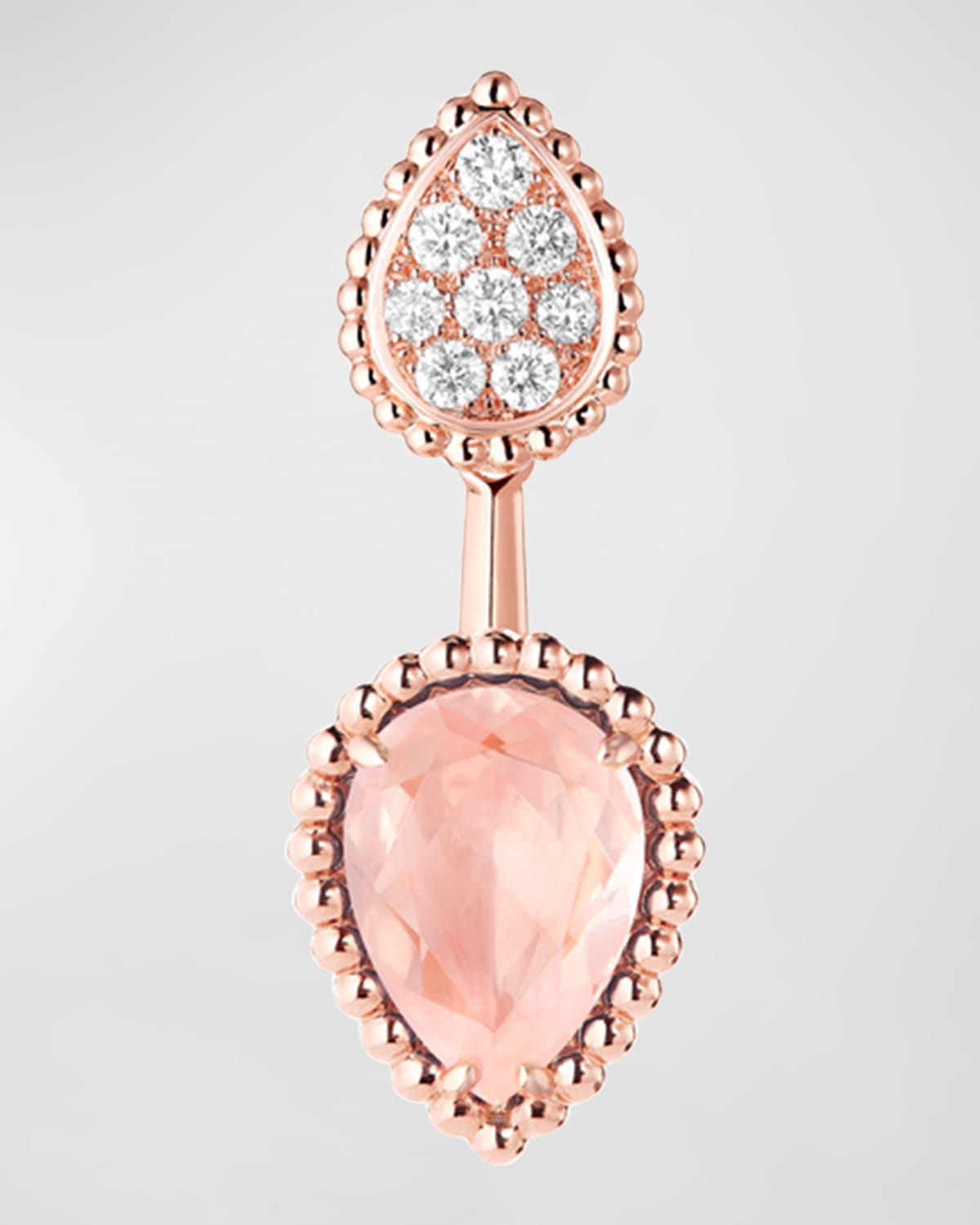 Shop Boucheron Pink Gold Serpent Boheme Pink Quartz Earring, Single