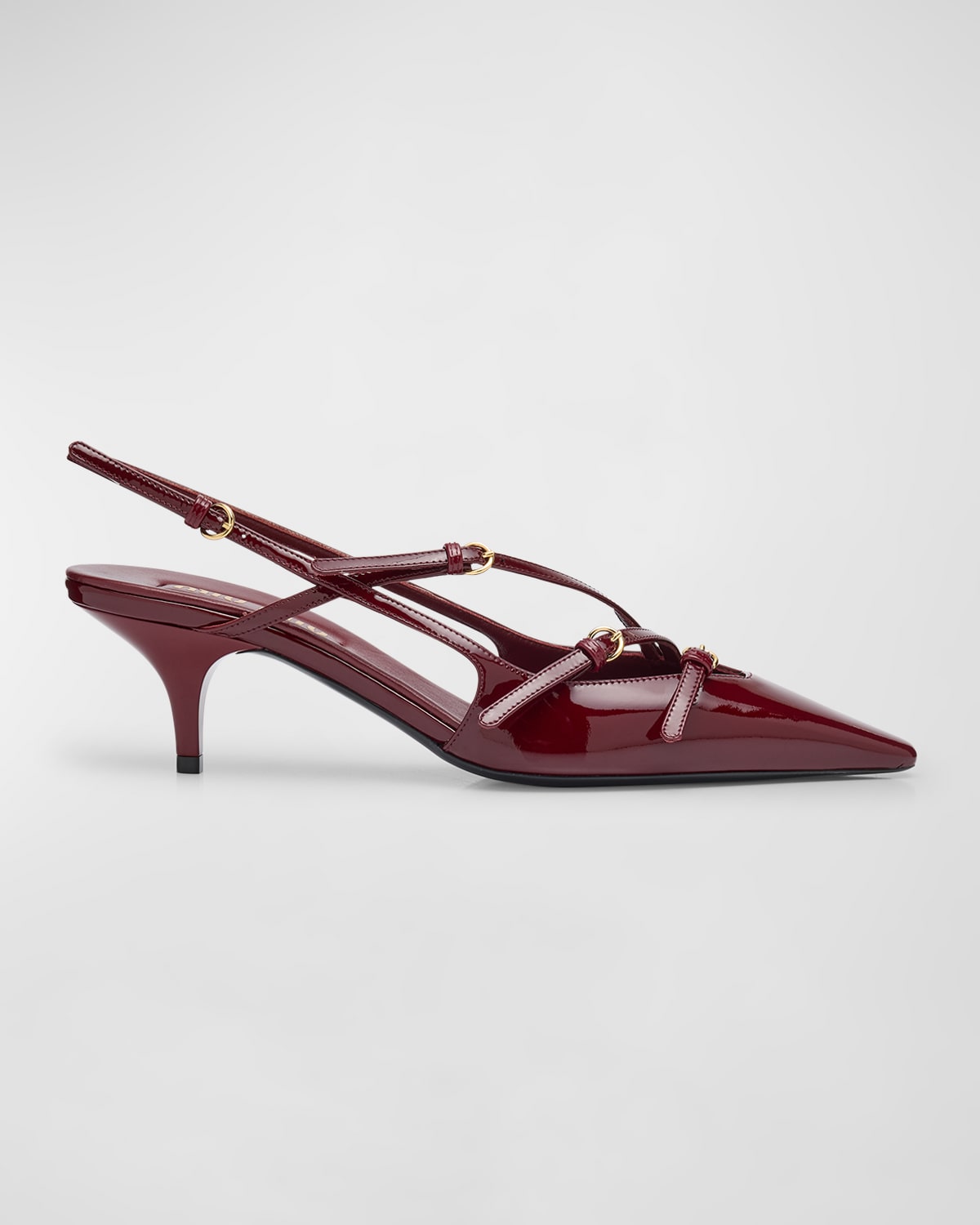 Dark red kitten heels outlet