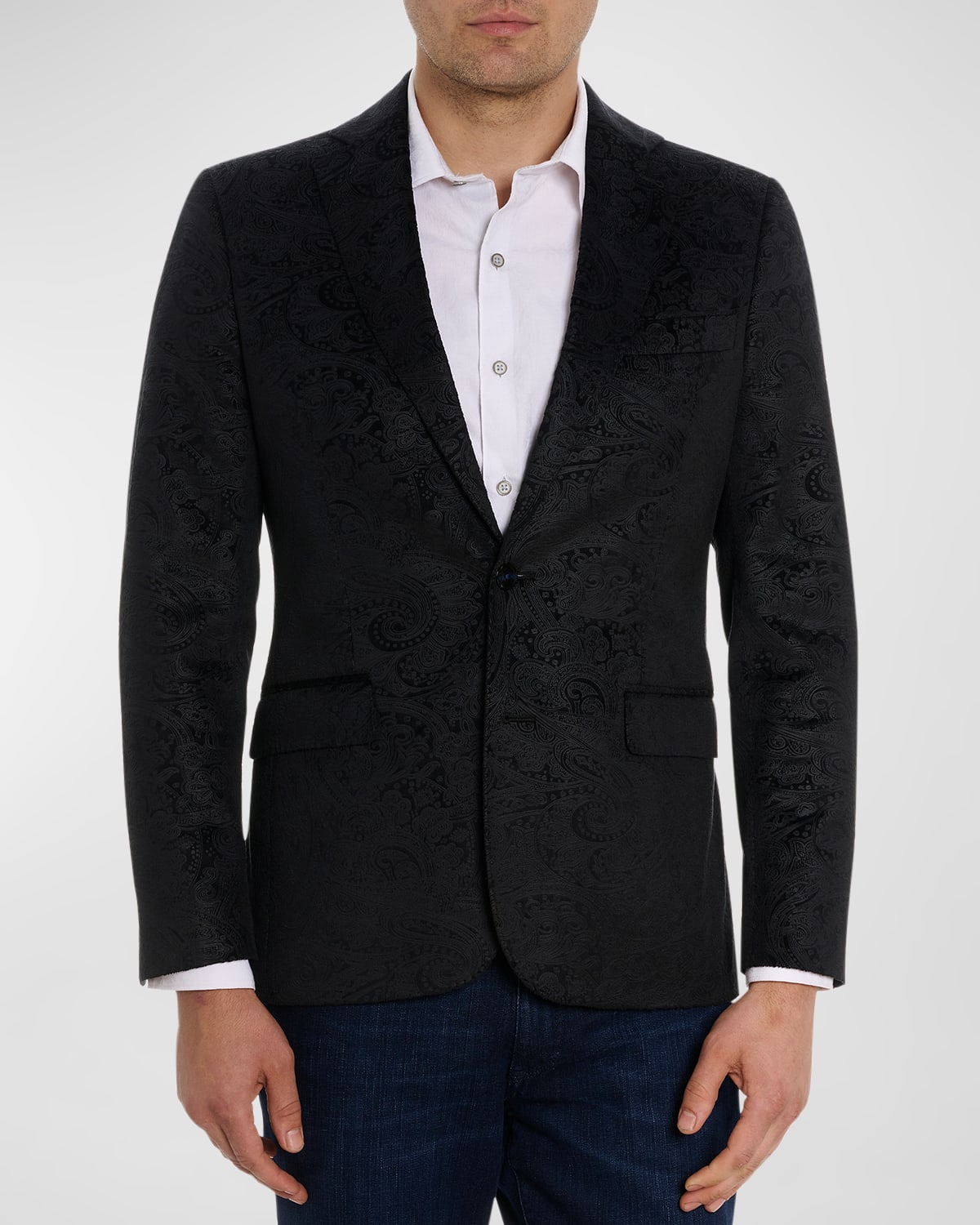 Robert Graham Men s Wembley Velvet Paisley Sport Coat In Black