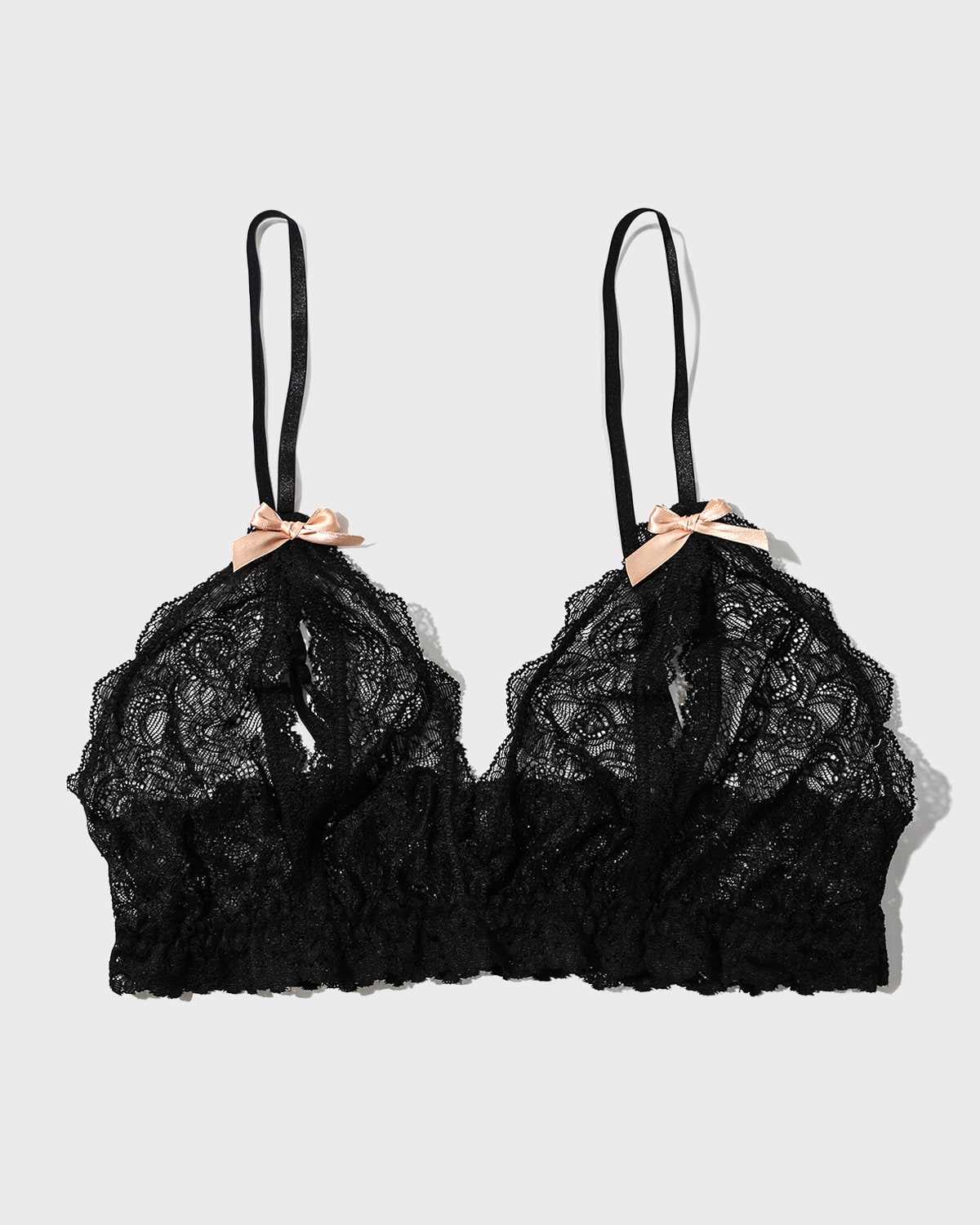 Hanky Panky Luxe Lace Open Bralette In Black