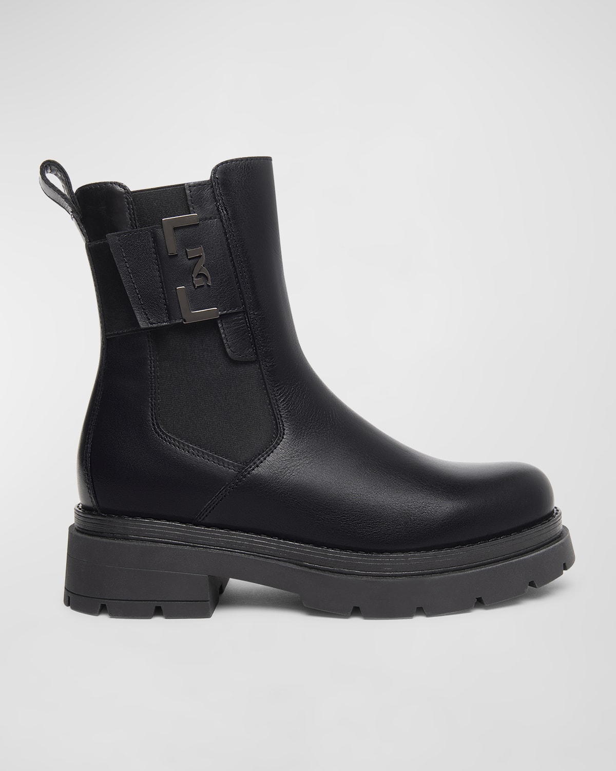 Shop Nerogiardini Leather Buckle Chelsea Boots In Black