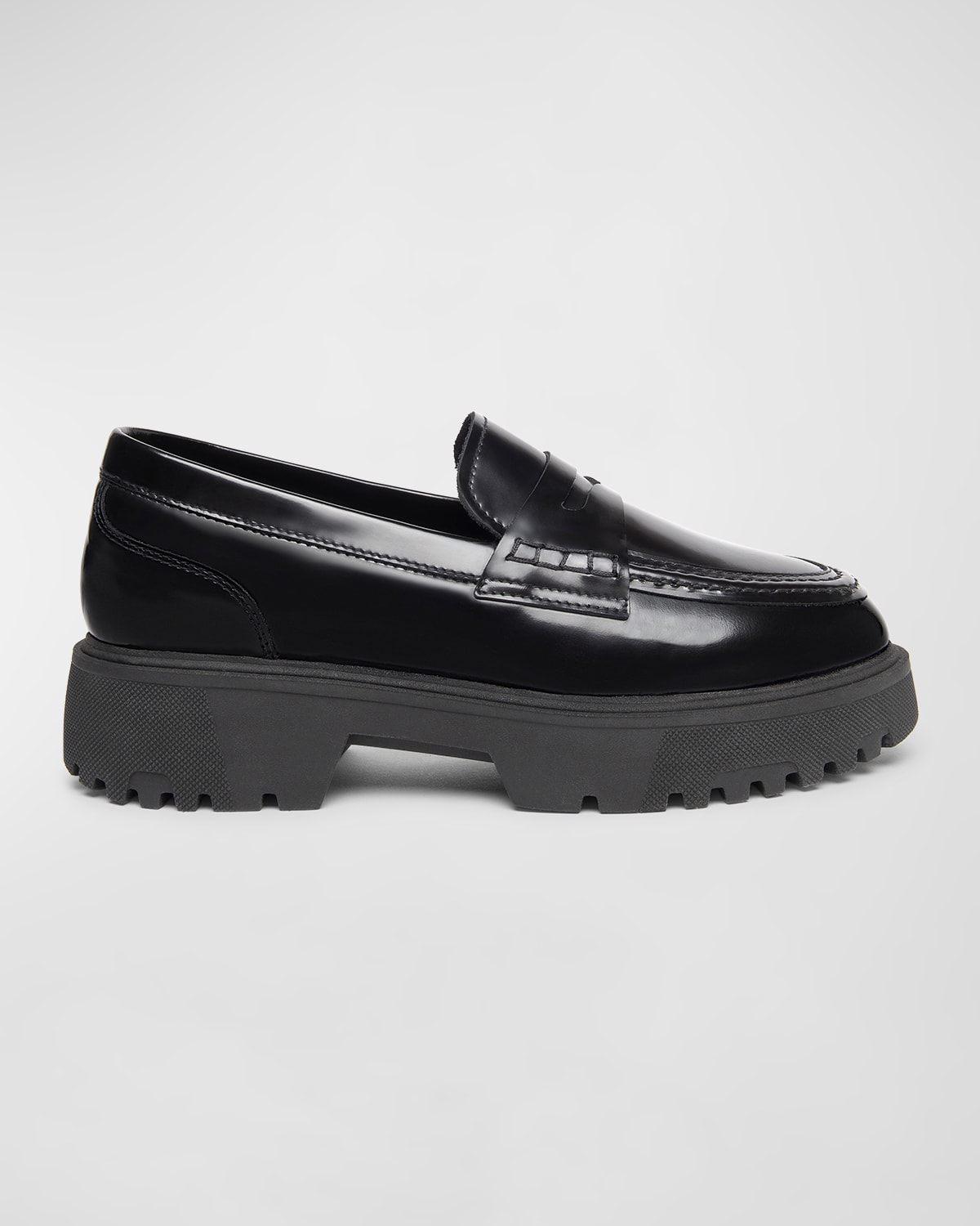 Leather Chunky Penny Loafers