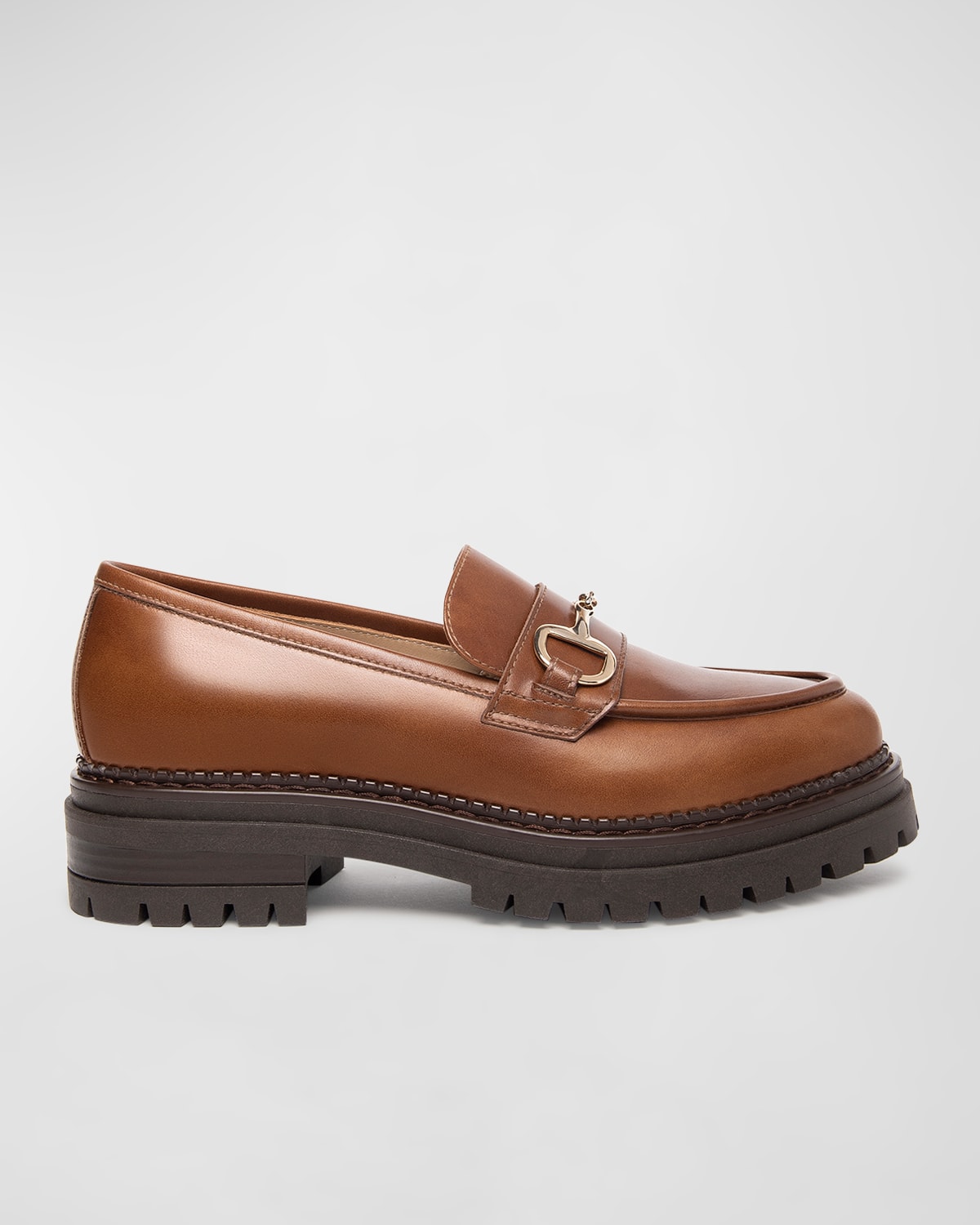 NEROGIARDINI LEATHER BIT STRAP LOAFERS