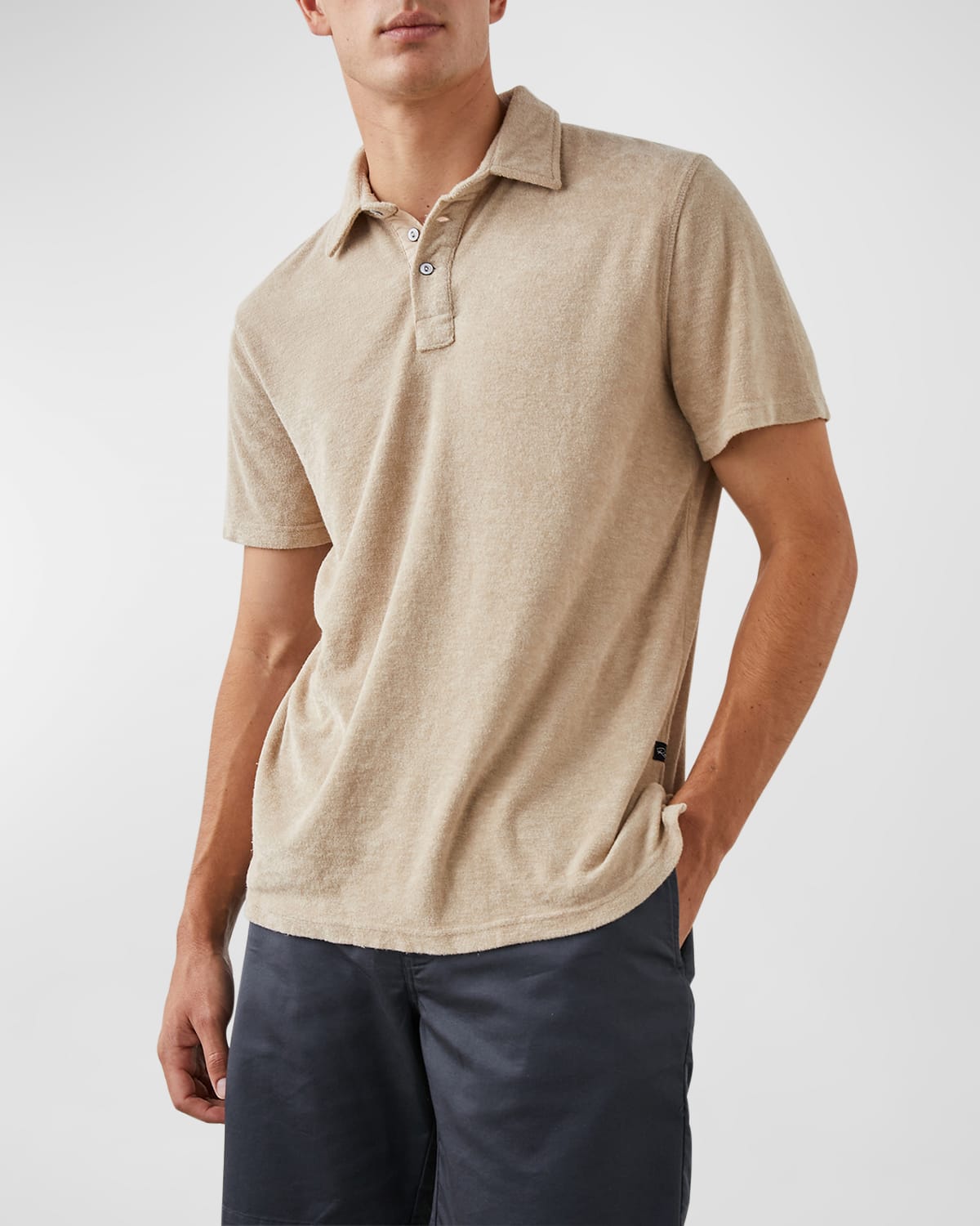 Shop Rails Men's Rhen Terry Polo Shirt In Chickpea