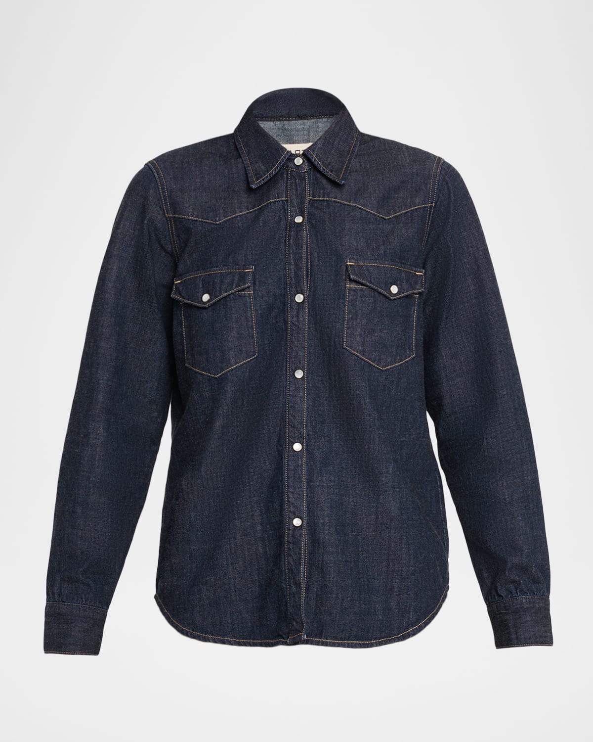 Nili Lotan Travis Denim Western Shirt In Blue