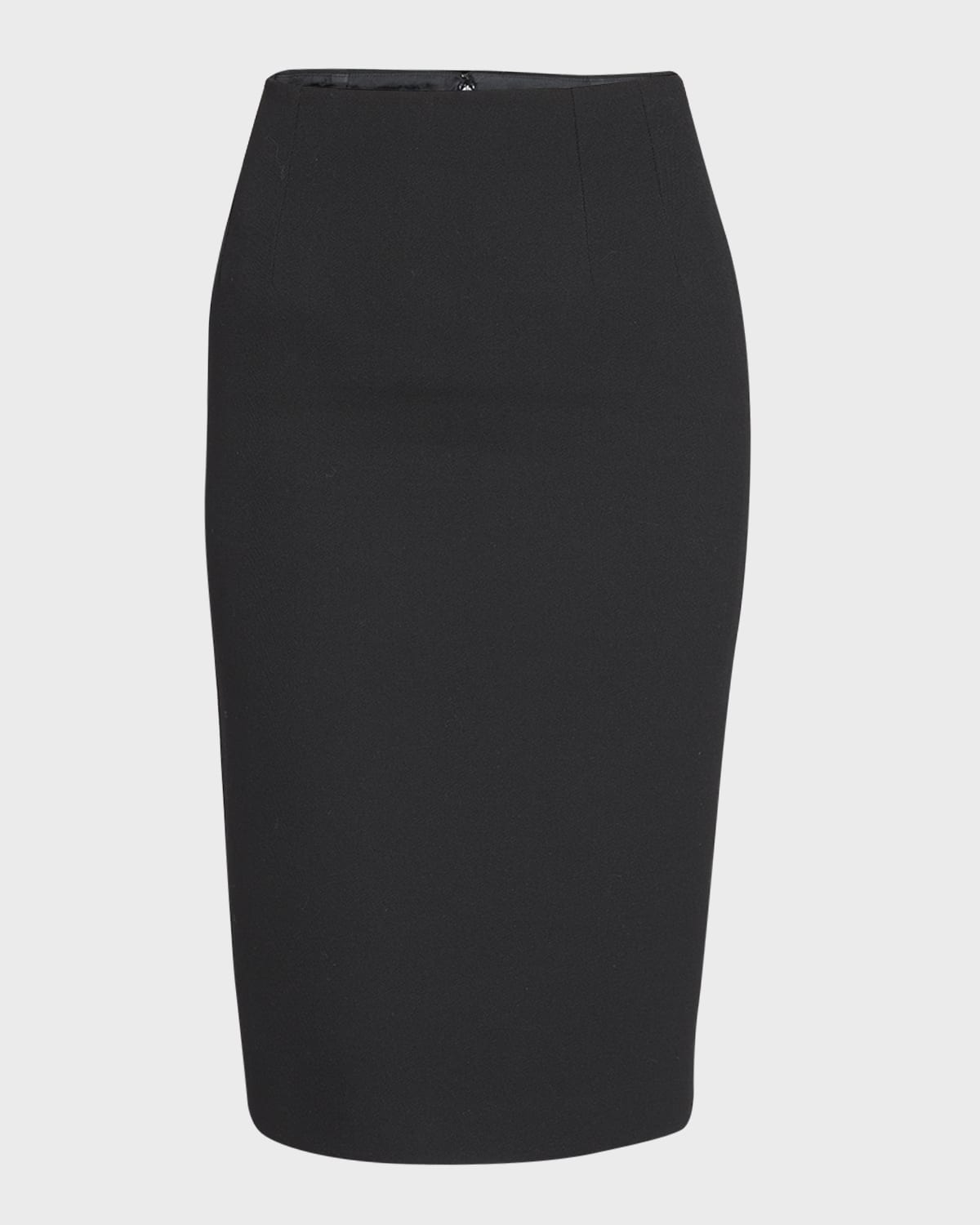 Shop Versace Grain De Poudre Wool Straight Midi Skirt In Black