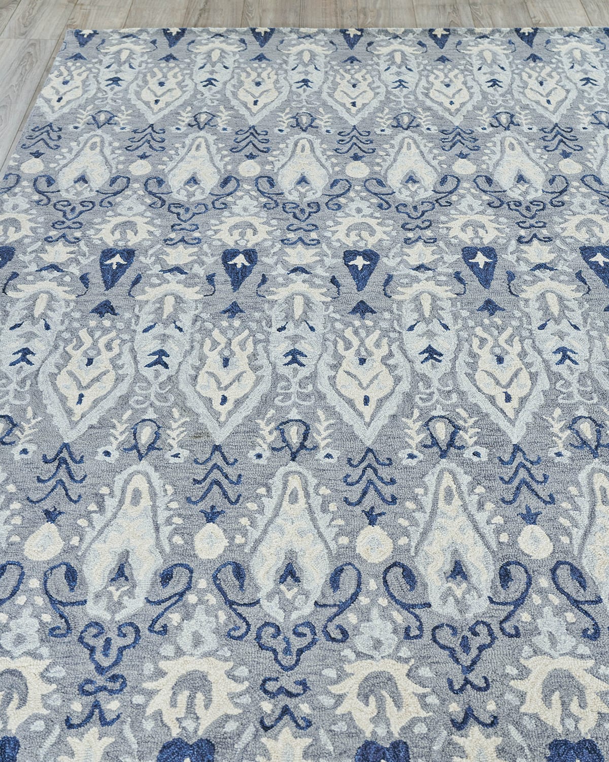 Exquisite Rugs Sansotta Hand-tufted Rug, 9' X 12' In Dark Gray/ Blue