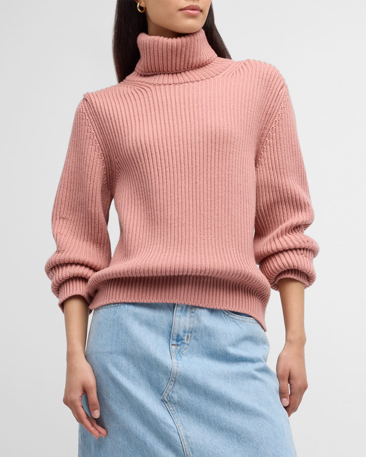 Fortela Leona Turtleneck Wool Sweater In Pnk