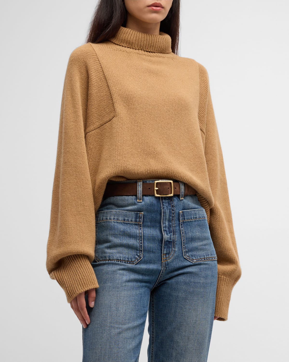 Fortela Lucy Turtleneck Cashmere Sweater In Cam