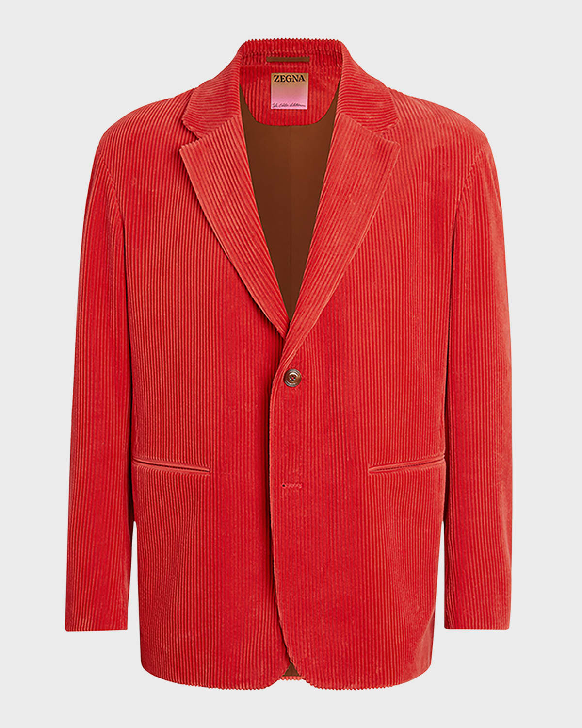 The Elder Statesman X Zegna Men's Cotton-cashmere Corduroy Jacket In Br Red Sld