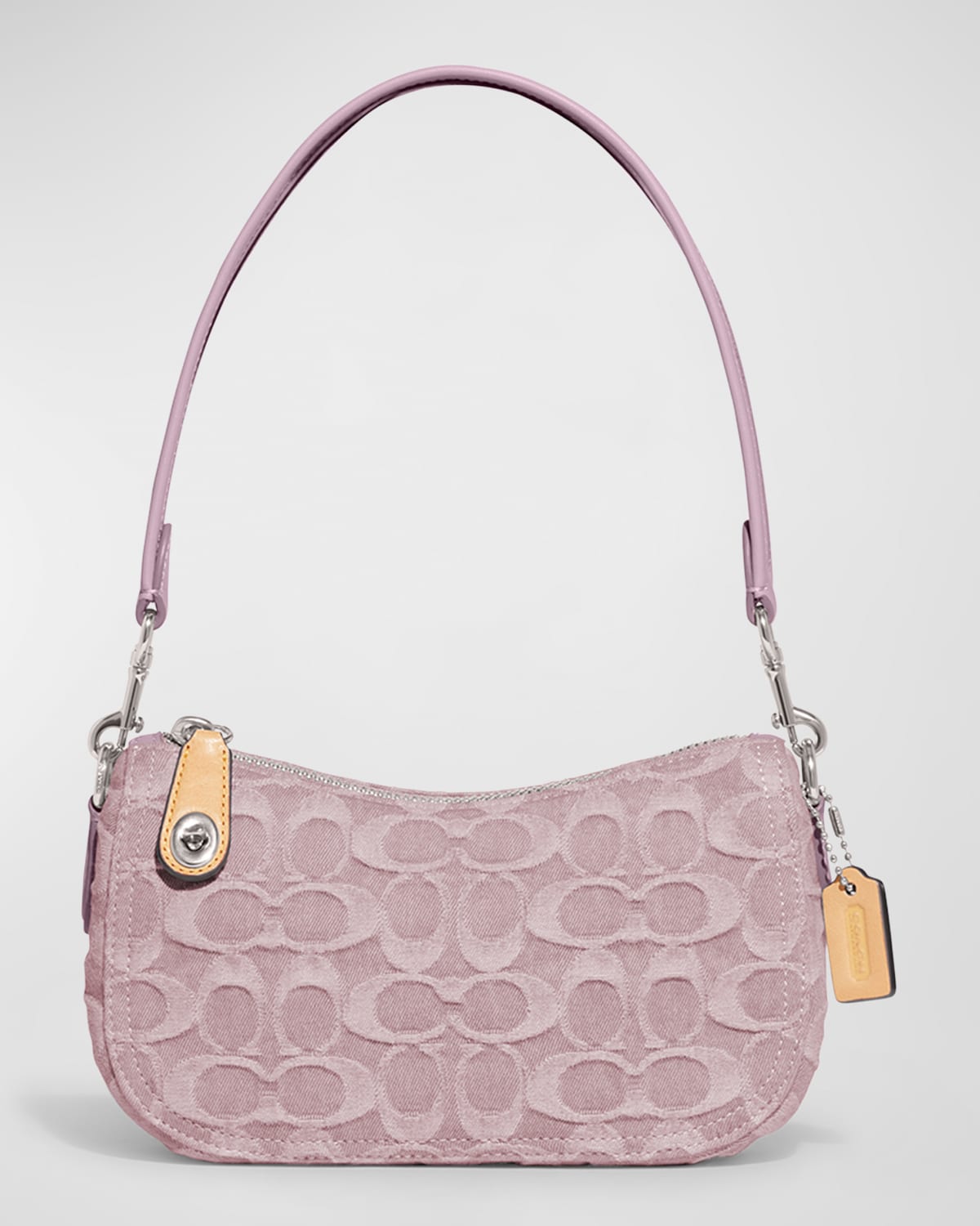 ショルダーバッグ COACH Shoulder Pink Turnlock Swinger 20 Coach Swinger 20 in Signature Denim – Club de Mode