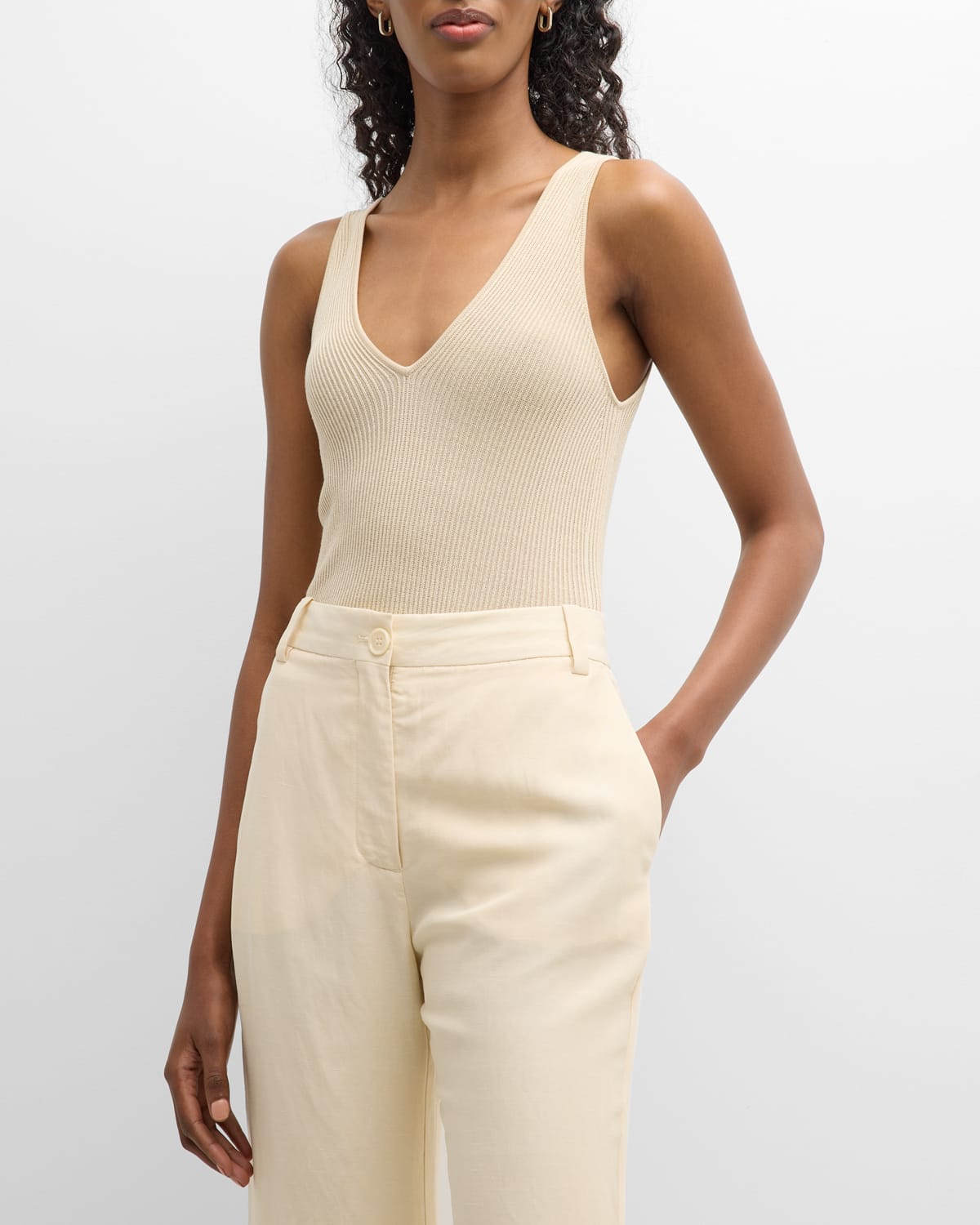By Malene Birger Rory Ribbed-knit Tank Top In Wood