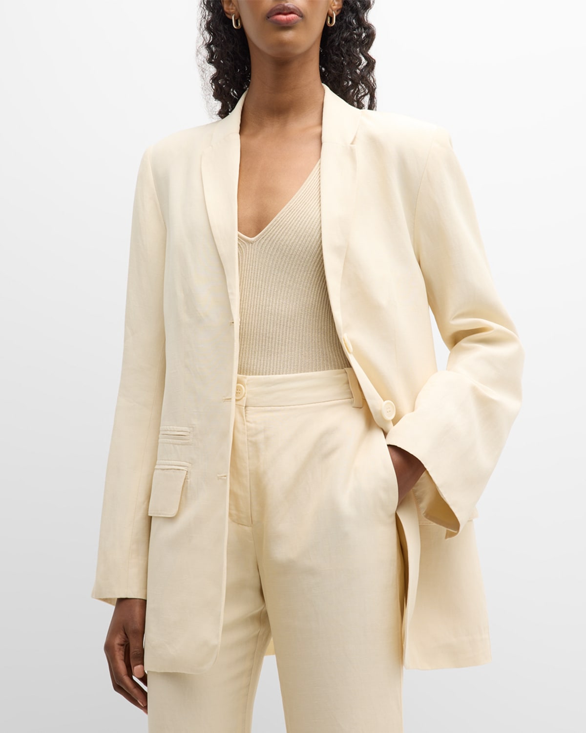 Shop By Malene Birger Porter Single-breasted Blazer In Pearl