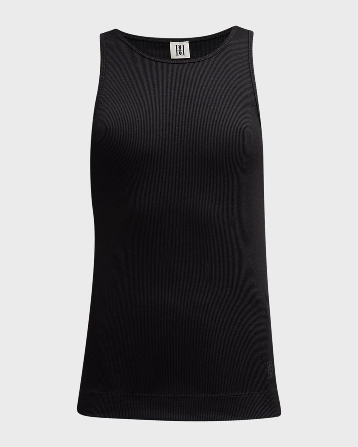 By Malene Birger Ribbed Organic Cotton Tank Top In Black