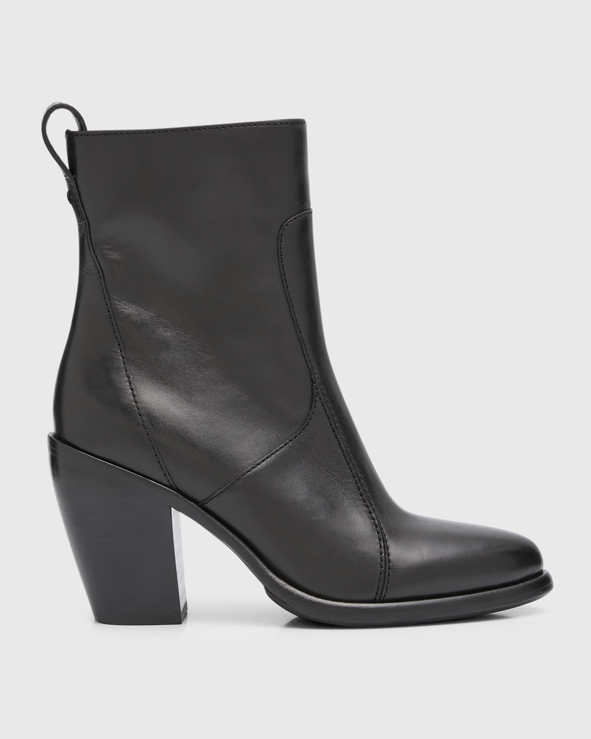 Shop Rag & Bone Mustang Leather Mid-heel Ankle Boots In Blk