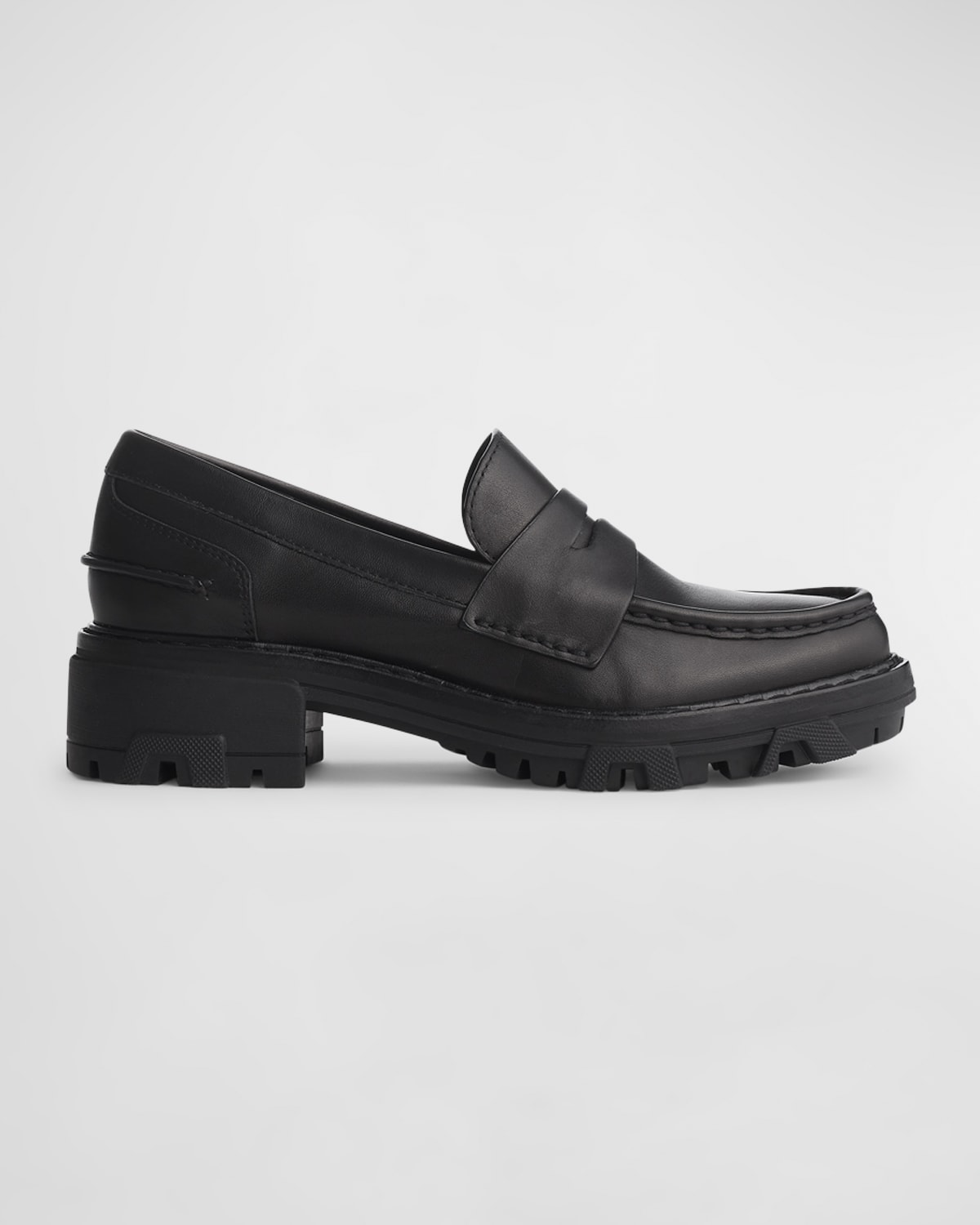 Shop Rag & Bone Shiloh Casual Leather Penny Loafers In Blk