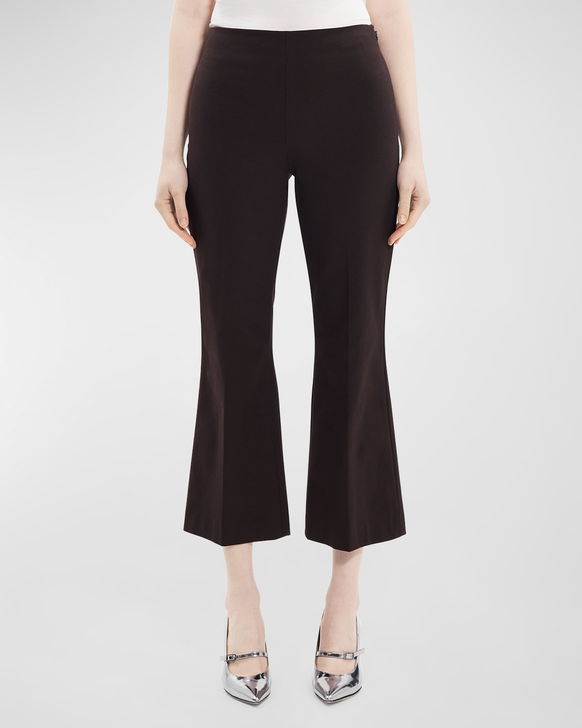 Theory Bistretch Cotton-blend Kick Pants In Mnk