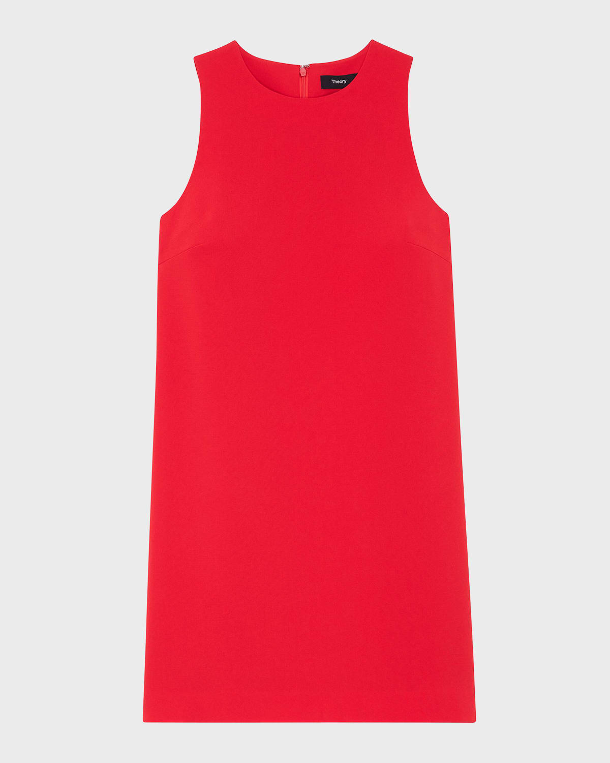 Theory Sleeveless Admiral Crepe Mini Shift Dress In Geranium