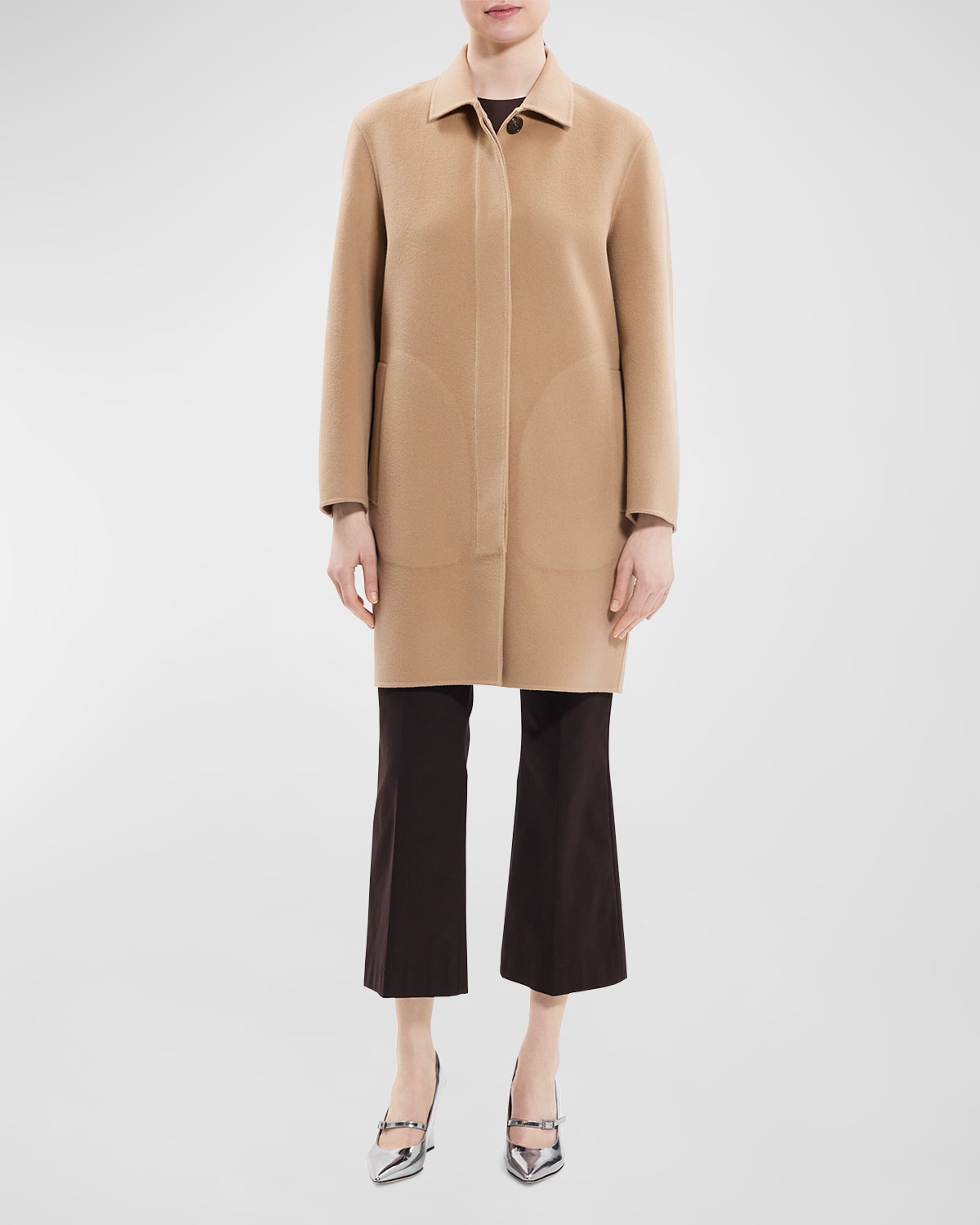 Theory New Divide Wool-cashmere Car Coat In Palomino