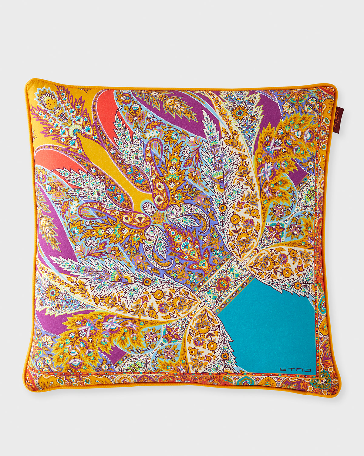 Shop Etro Rajasthan Decorative Pillow, 18" Square In Mlt Green