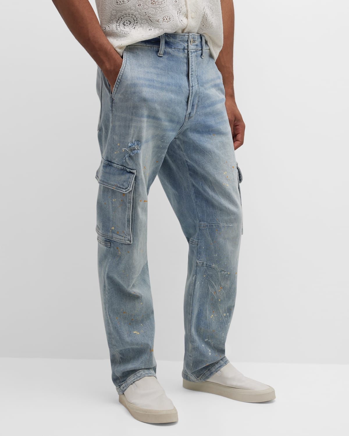 Hudson Reese Straight Fit Cargo Jeans In Drifter