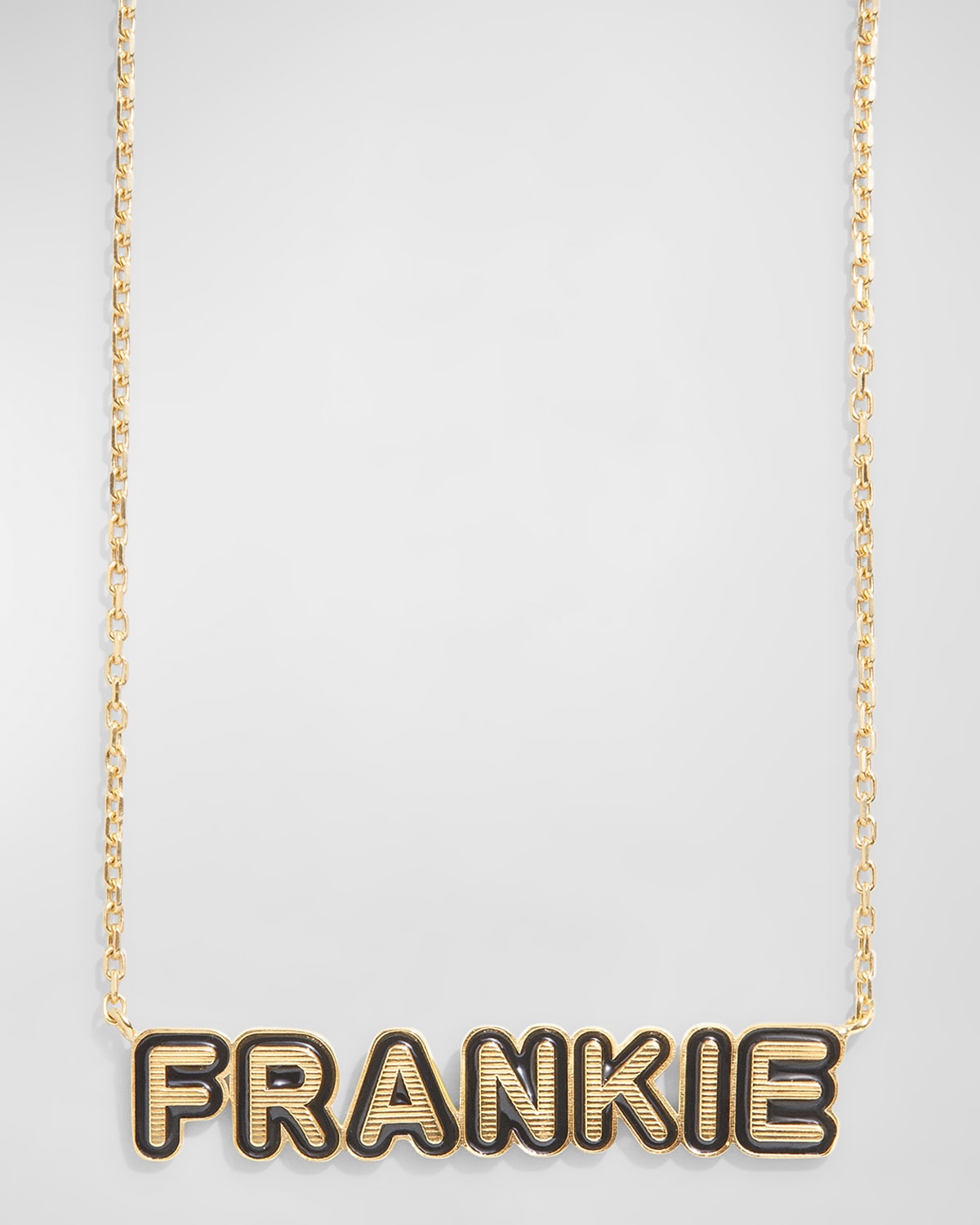 Baublebar 18k Gold-plated Enamel Custom Nameplate Necklace In Black