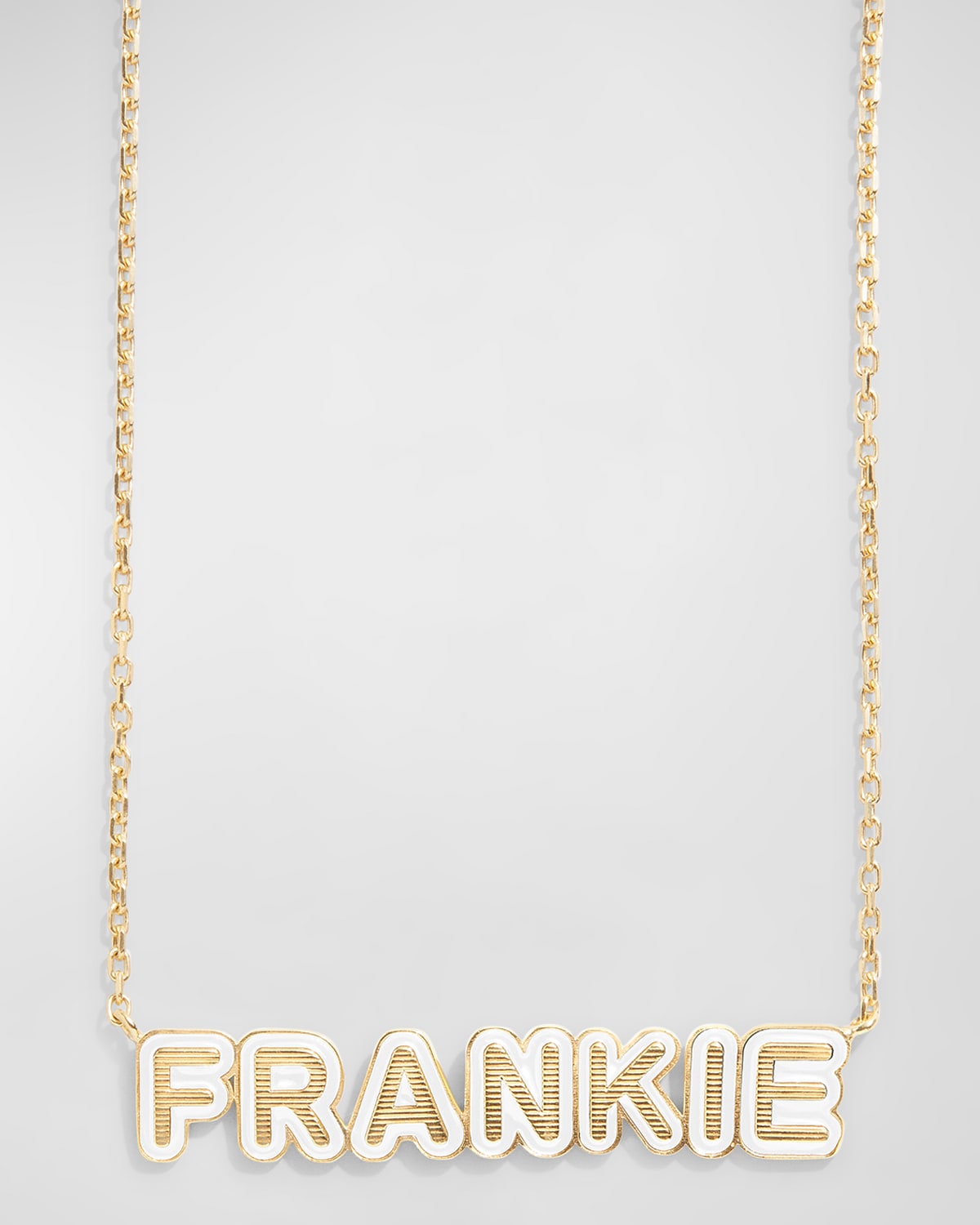 Baublebar 18k Gold-plated Enamel Custom Nameplate Necklace In White