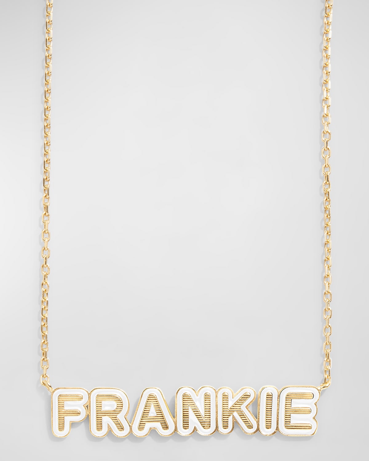 Baublebar 18k Gold-plated Enamel Custom Nameplate Necklace In Multi