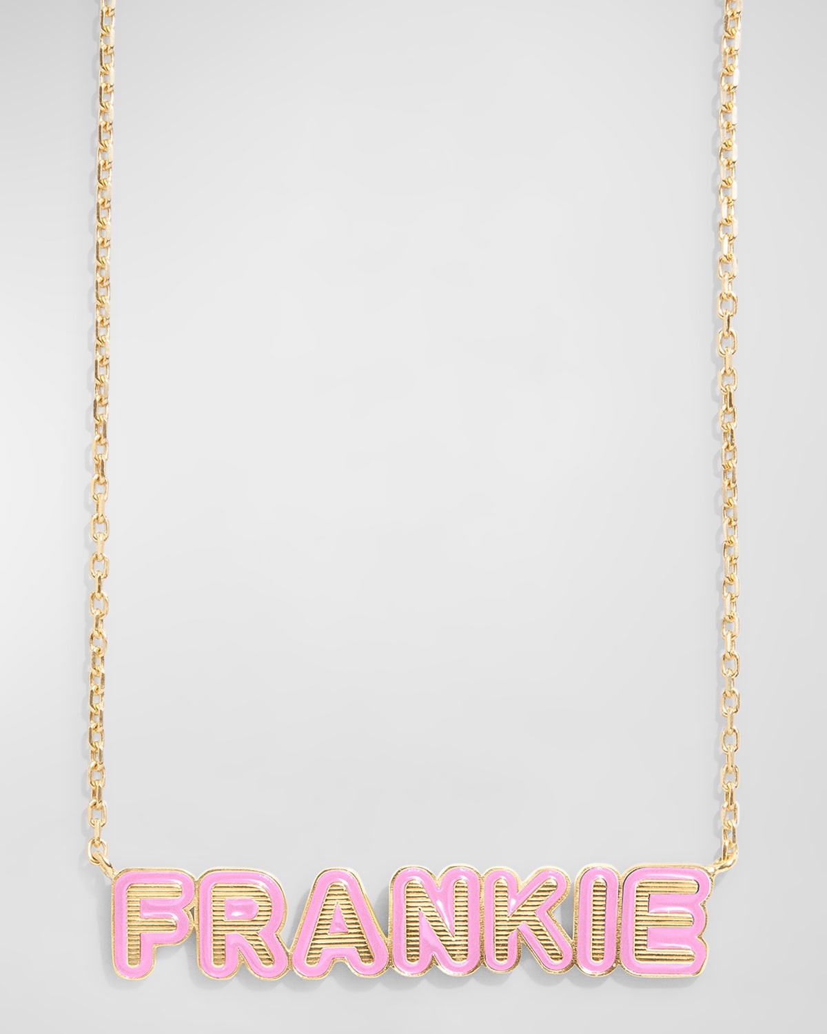 Baublebar 18k Gold-plated Enamel Custom Nameplate Necklace In Pink