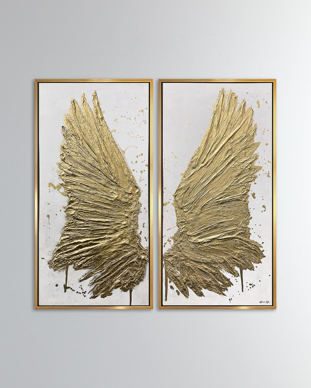 "Wings Inspiration Diptych" Hand-Embellished Giclee
