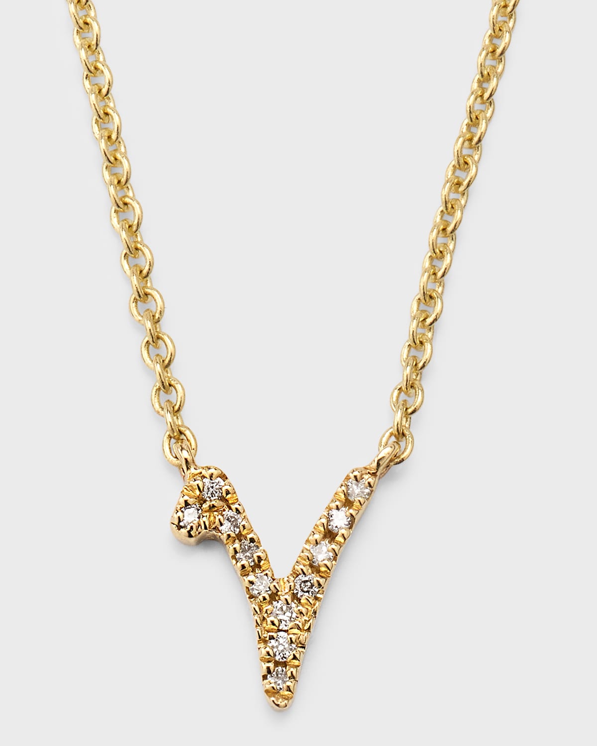 Sydney Evan 14k Diamond Pave Initial Necklace In V