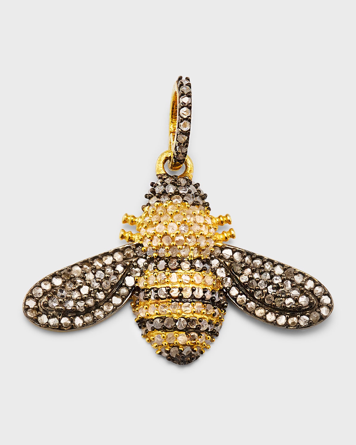 Margo Morrison 18k Gold Vermeil And Sterling Silver Diamond Bee Charm In Multi