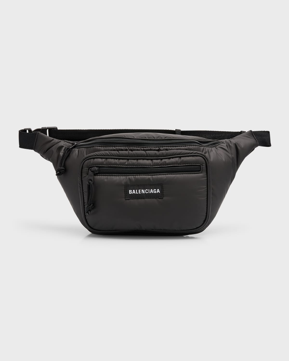 Shop Balenciaga Men's Explorer Nylon Belt Bag In 1000 Black