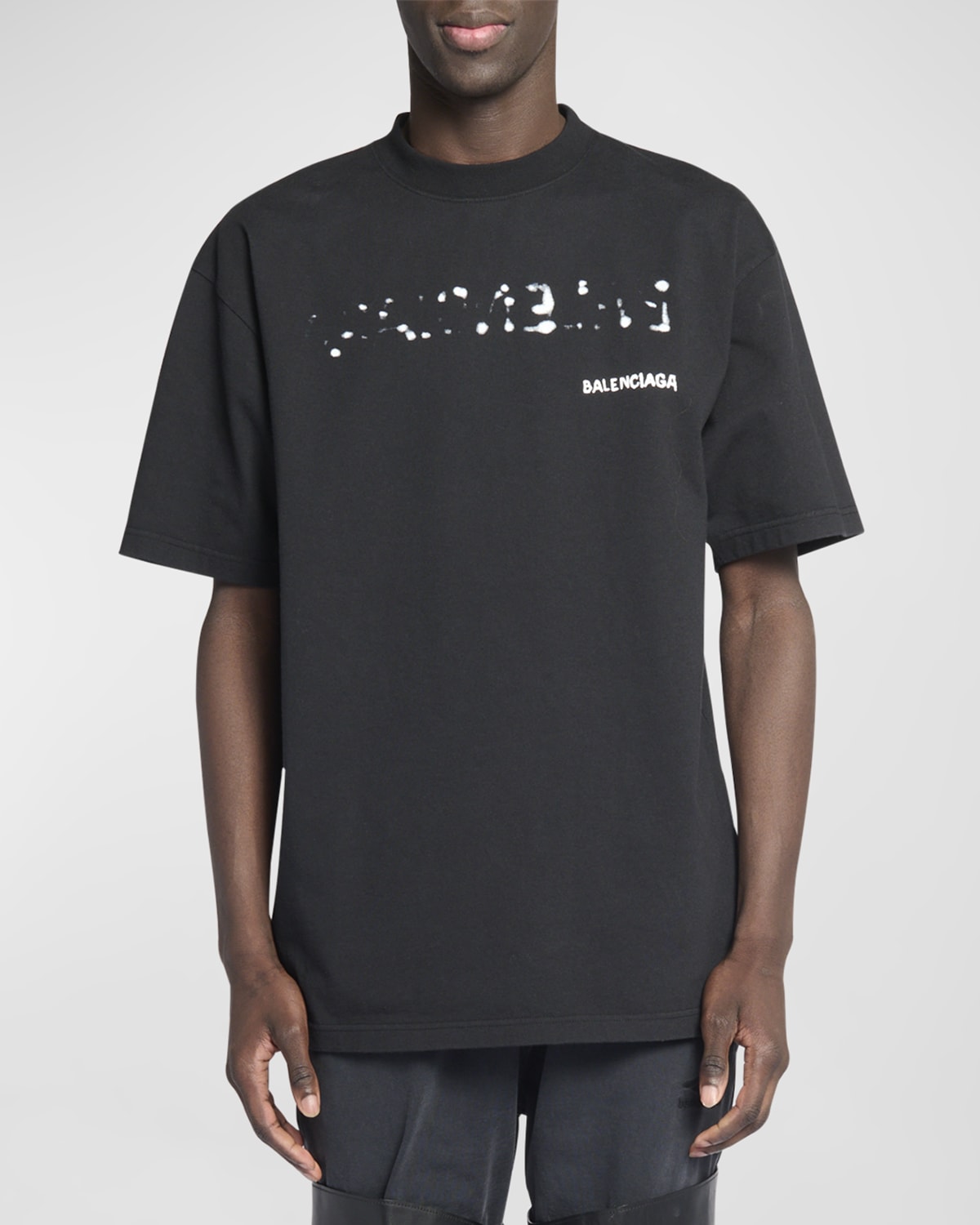 Balenciaga T-shirt  Large Fit In Black Wh